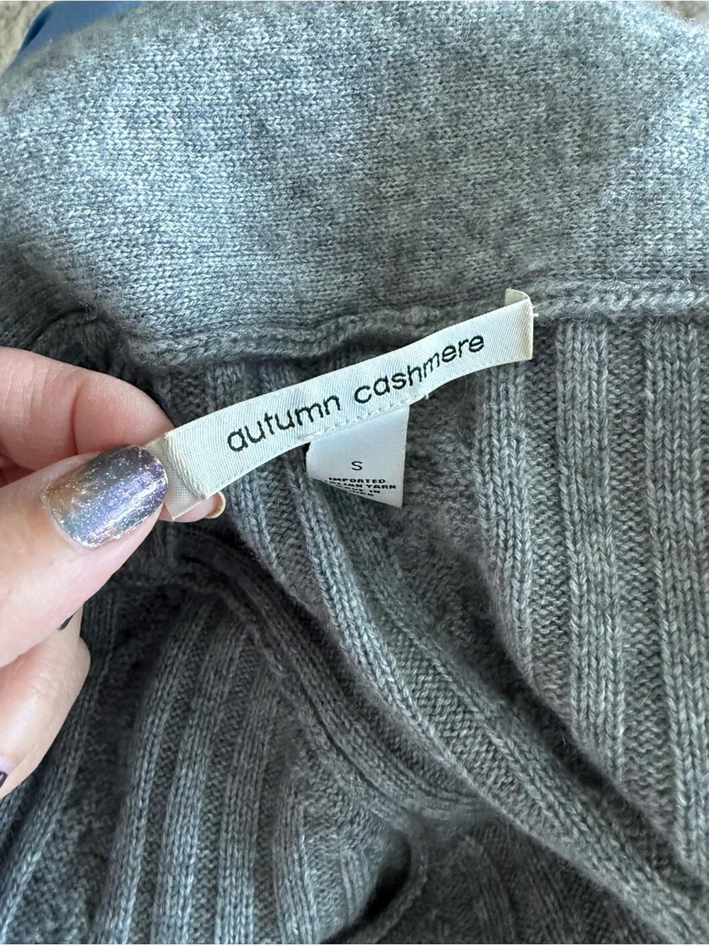 Autumn Cashmere Gray Cable Rib Open-Front Cardigan - Picture 3 of 4